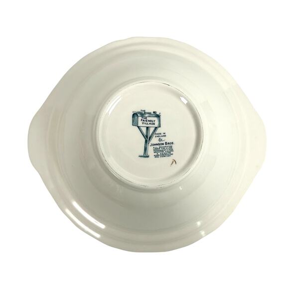 Johnson Bros Friendly Village England Covered Bridge Wide Handled Serving Bowl! - Picture 8 of 10